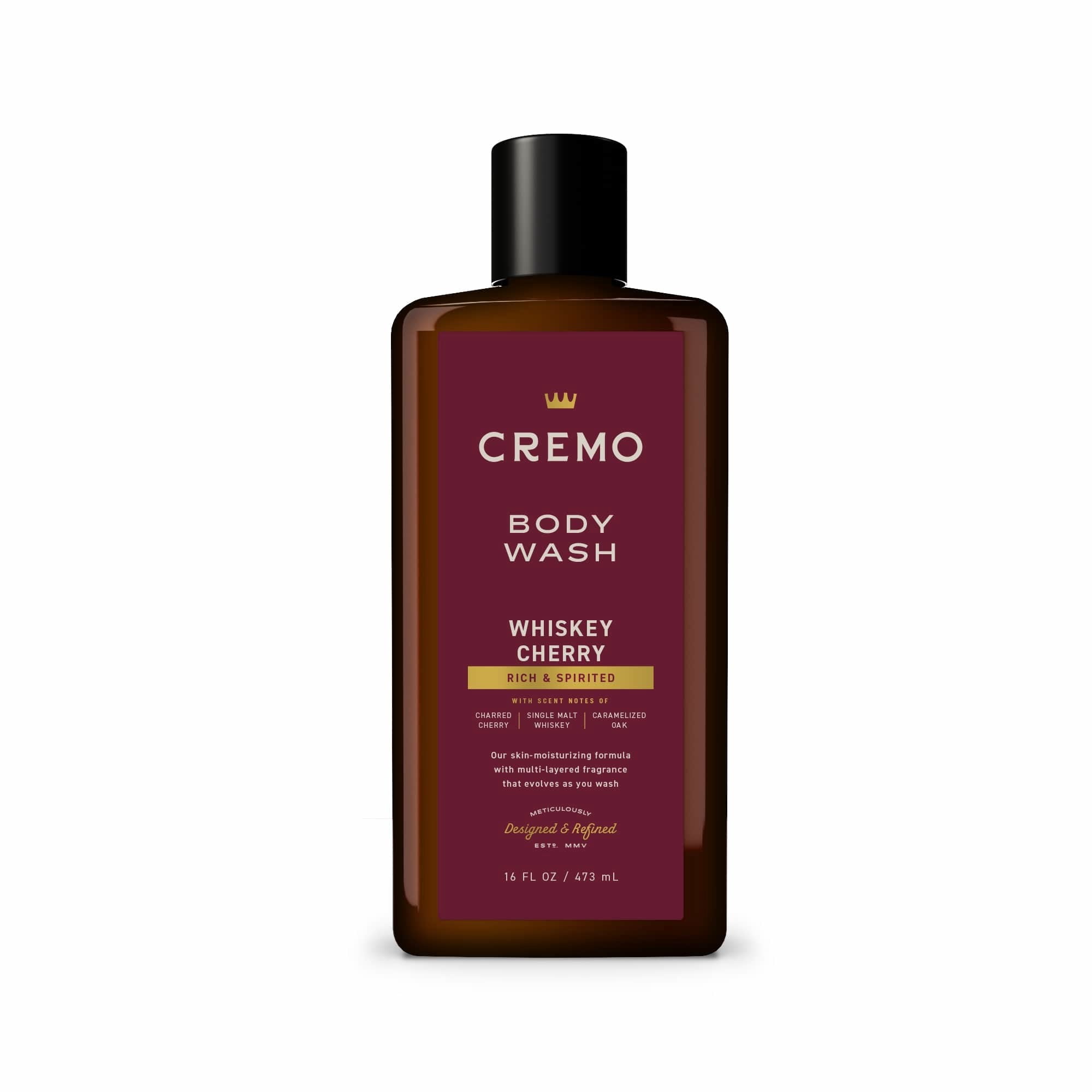 Cremo Men's Body Wash, Whiskey Cherry Scent, 16 fl oz