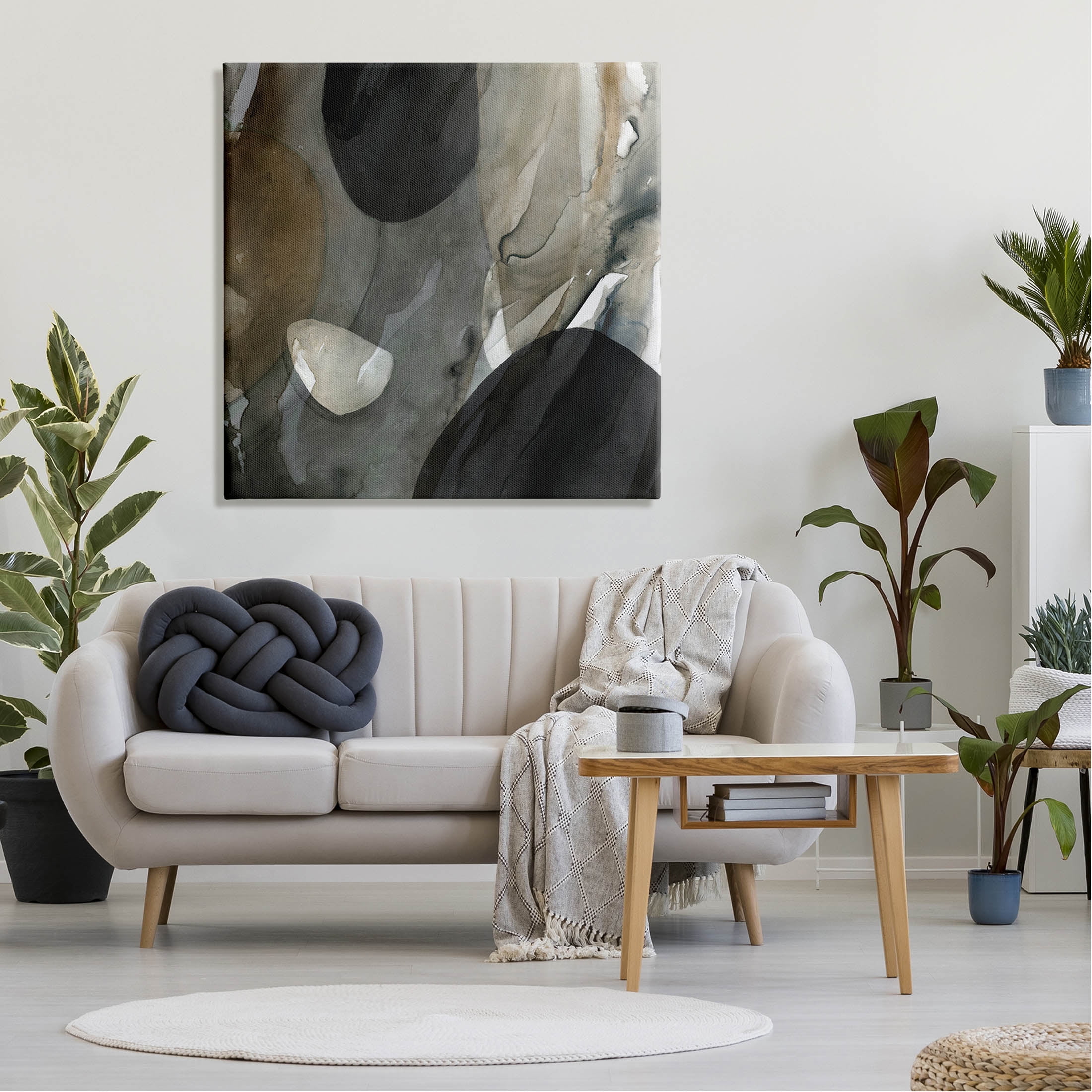 Stupell Industries Modern Layered Shapes Abstract Painting Gallery Wrapped Canvas Print Wall Art, Design by Carol Robinson