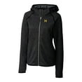 thumbnail image 2 of Women's Cutter & Buck Heather Charcoal Michigan Wolverines Mainsail Sweater-Knit Full-Zip Hoodie, 2 of 3