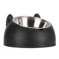 thumbnail image 4 of Comedero para gatos y perros de acero inoxidable, antideslizante (con cuenco de acero inoxidable negro), 4 of 14