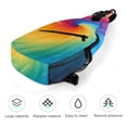 thumbnail image 5 of Full Print Chest Bag 8×15in Outer Large Bag On Both Sides Of Mesh Bag Inside Pocket Design Sponge Pad Shoulder Strap DarkOrchid Tie Dye Background Rainbow Colors (2), 5 of 8
