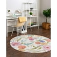 thumbnail image 3 of Rugs.com Blossom Collection Rug – 7 Ft Round Ivory Medium Rug Perfect For Kitchens, Dining Rooms, 3 of 8
