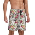 thumbnail image 2 of Kdxio Roses Mixed Zebra Print Mens Shorts, Breathable Lounge Sleepwear Set with Elastic Waistband and Pockets-Small, 2 of 6