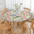thumbnail image 3 of Round Fitted Tablecloth with Elastic Edges Fits 36"-44" Round Tables Pioneer Colorful Floral Waterproof Table Cover Washable Indoor and Outdoor for Party Kitchen Dinner Banquet Patio Picnic, 3 of 7