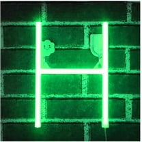 Letter Neon Lights, LED Neon Night Light Neon Lights Wall Decorative Night Light for Kids Bedroom Battery USB Operated Green
