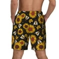 thumbnail image 4 of Balery Sunflowers And Bww Mens Swim Trunks Swim Shorts for Men Quick Dry Inseam Beach Shorts with Compression Liner Pocket-Small, 4 of 9