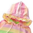 thumbnail image 6 of Uccdo 12M-7T Toddler Little Girls Casual Hoodies Sweatshirts Kids Rainbow Striped Hooded Zipper Jackets Tops, 6 of 8