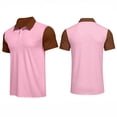 thumbnail image 2 of Men's Casual Quick Dry Golf Polo Shirt Two Tone Color Block Short Sleeve Breathable Moisture Wicking Performance Top Button Placket Sportswear, 2 of 4