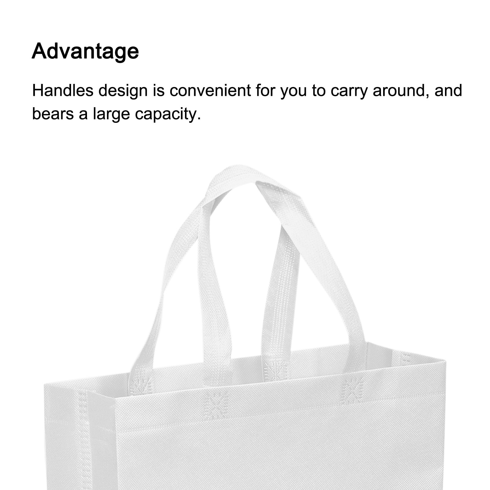 Unique Bargains Reusable Gift Bags Vertical Style Non-Woven Tote Bag White