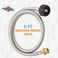 thumbnail image 4 of Flame King 5FT Steel Braided Hose, 1LB to 20LB Adapter for Portable Appliances SS-QCC-1LB, 4 of 9