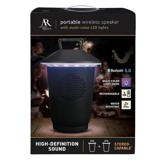 AR Charleston Portable Bluetooth Indoor/Outdoor Speaker with Multi-Color LEDs