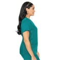 thumbnail image 2 of MED COUTURE Women V-Neck Shirttail Top, Color: Teal, Size: XS (7459-TEAL-XS), 2 of 5