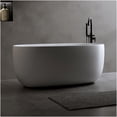 thumbnail image 2 of COSMOS 47" Modern Freestanding Soaking Bathtub, Matte White Solid Surface Resin Stone Tub with Pop-Up Drain, Space Saving Design for Compact Bathrooms, 2 of 2
