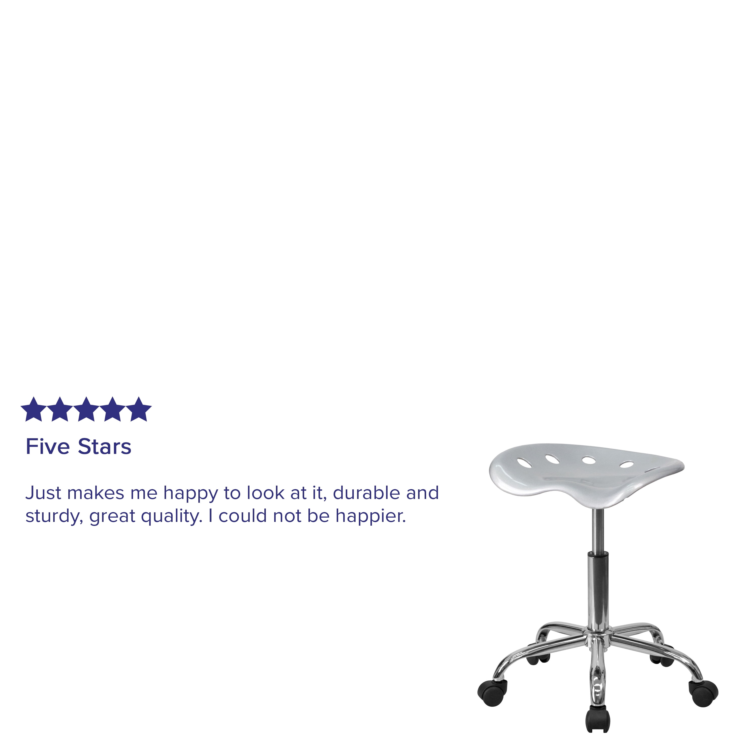 Flash Furniture Vibrant Silver Tractor Seat and Chrome Stool
