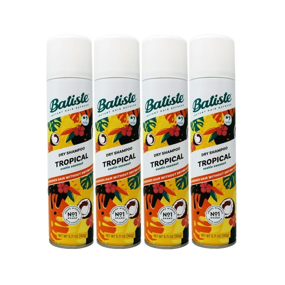Batiste Instant Refresh Dry Shampoo Tropical Fragrance 5.71 oz Pack of 4