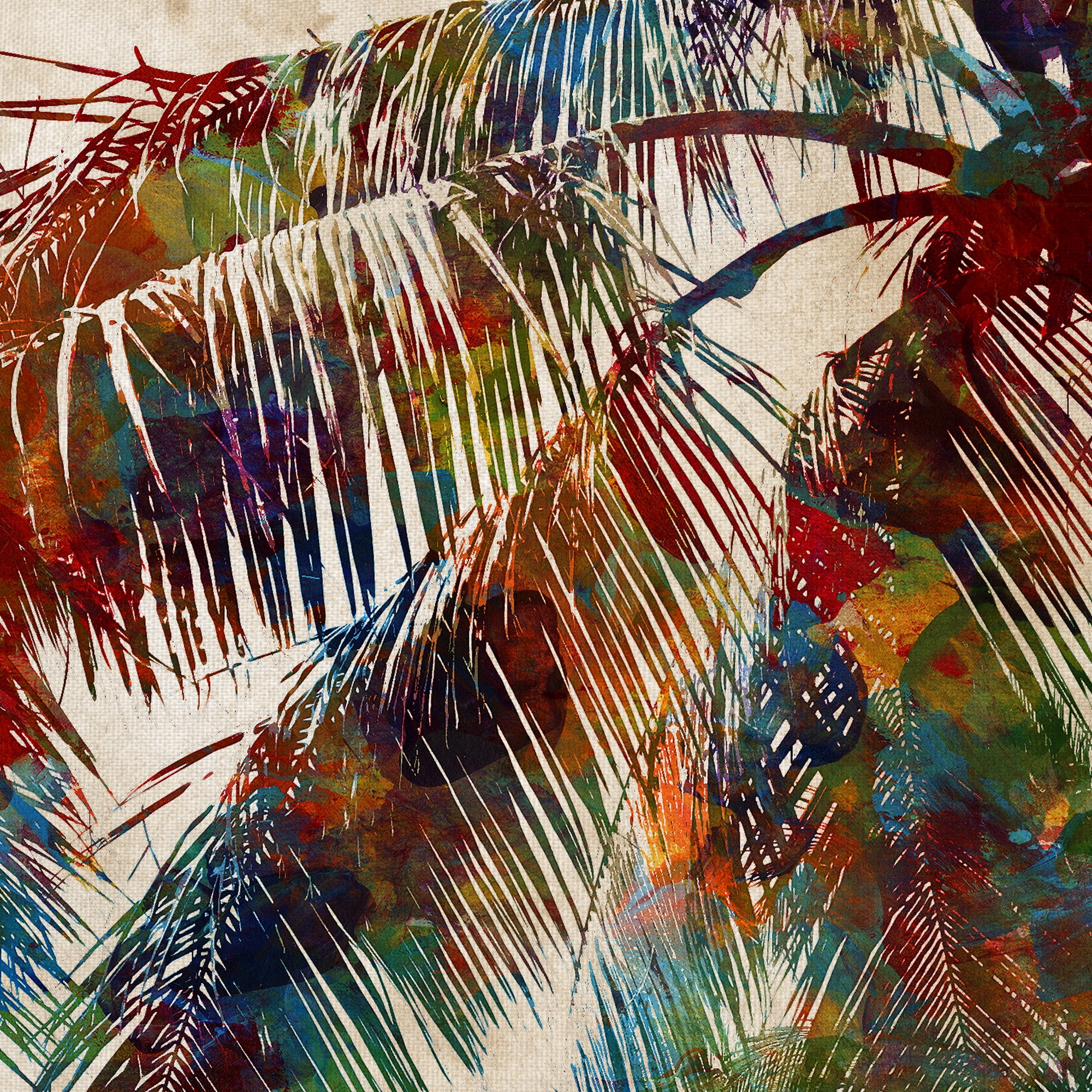 Masterpiece Art Gallery Tropical Punch II Palm Tree By Katrina Craven Canvas Art Print 24" x 24"
