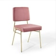 thumbnail image 3 of Modway Carriage Channel Tufted Sled Base Performance Velvet Dining Chair in Gold Dusty Rose, 3 of 9