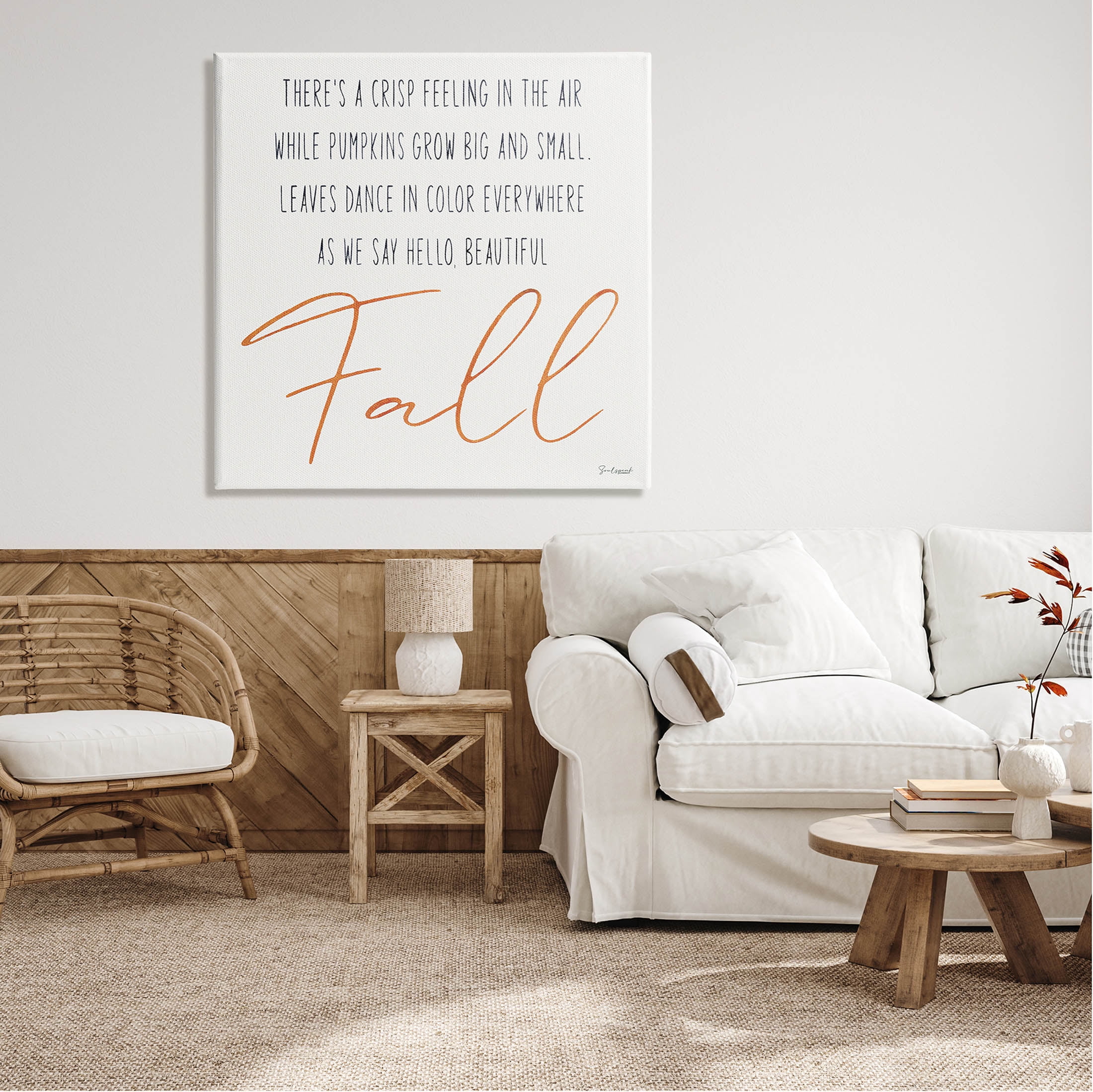 Hello Beautiful Fall Uplifting Rhyme Holiday Graphic Art Gallery Wrapped Canvas Print Wall Art