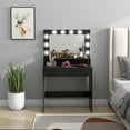 thumbnail image 2 of HOMCOM Vanity Table with LED Mirror, Makeup Desk with 2 Drawers, Black, 2 of 10
