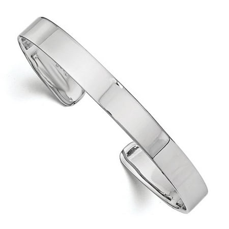 Sterling Silver 6.5in Rhodium-plated Just Like Mommy Polished Cuff Child's Bangle Bracelet