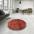 thumbnail image 4 of Ahgly Company Machine Washable Indoor Square Traditional Tomato Red Area Rugs, 5' Square, 4 of 7
