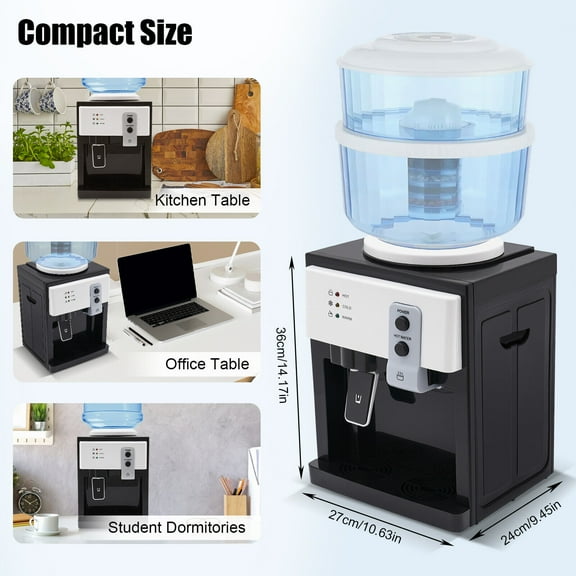 5 Gallon Top Loading Water Cooler Dispenser Countertop Hot & Cold Drinking Machine 110V