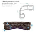 thumbnail image 4 of Pemberly Row Cocoa Brown Faux Leather 3-Piece Power Reclining Sectional, 4 of 11