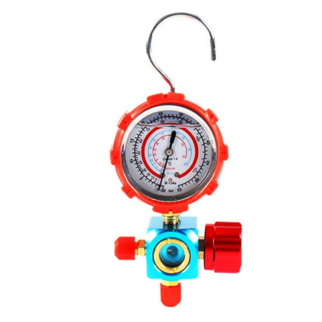 Refrigerant Manifold Gauge Manometer Low Pressure A/C Tool Manifold Pressure Gauge Fit For R12 R502 R22 R410 R134A ,Easy to Install