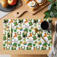 thumbnail image 2 of Saint Patrick's Day Placemats Set of 4 Gnomes Hats Boots Clovers Leaves Place Mats Indoor Wipeable Table Mats Washable Cloth Dining Table Placemats for Kitchen Holiday Party Home Decor 13x19 Inch, 2 of 9