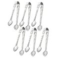 thumbnail image 1 of 6 Pcs Vintage Relief Stainless Steel Ice Square Clips - Kitchen Serving Tongs for Sugar and Foods, 1 of 5