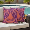 thumbnail image 4 of Abstract Tiger Outdoor Waterproof Pillow Covers, Red Blue Abstract Animals Modern Art Decorative Square Throw Pillowcase Sofa Cushion Sham for Patio/Couch/Chair, 16"x16" 2 Pack, 4 of 8