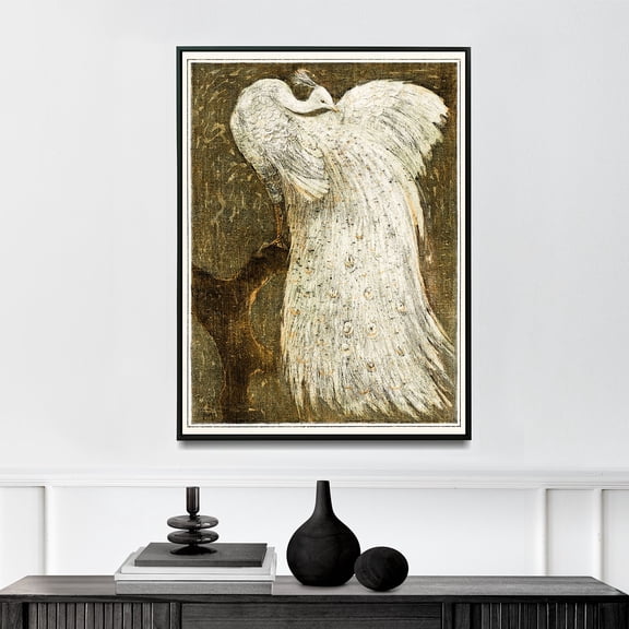 Witte Pauw Op Tak - 1878–1910 | Theo Van Hoytema | Premium Fine Art Print | 20th Century Dutch | Art Nouveau | Portrait | Nature Art