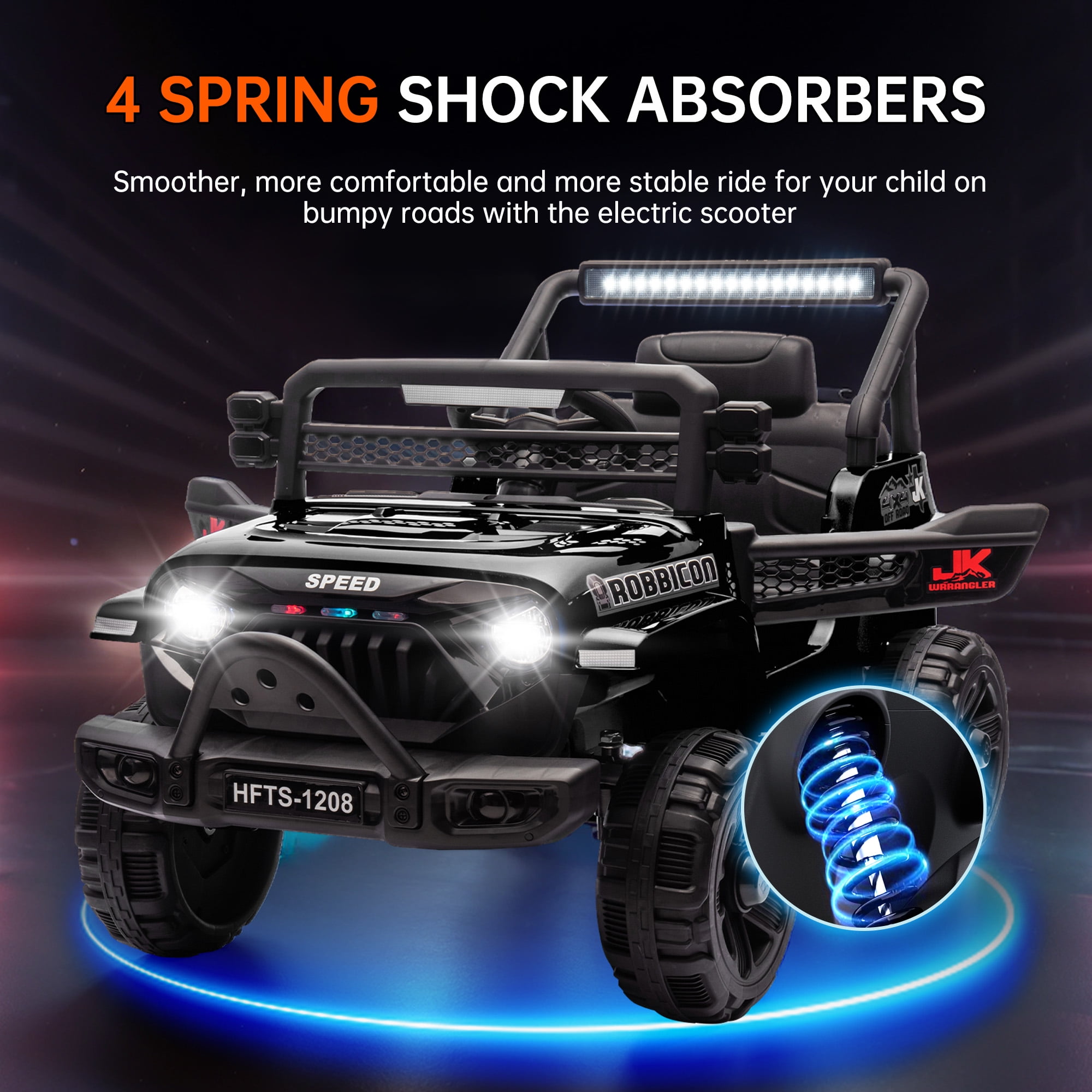 Xuanlur 12V Ride on Electric Truck Car for Kids, 12V Kids Electric Vehicles w/ Remote Control, 4 Wheel Suspension, USB, Bluetooth, Power Display, Battery Powered Ride on Toys for Boys Girls (Black)