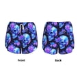 thumbnail image 3 of Balery cool crystal Skull flower Pattern Women's Running Shorts with Liner 2 Pockets Elastic Workout Athletic Gym Yoga Shorts-Small, 3 of 7