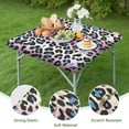 thumbnail image 4 of Pink and Blue Of Leopard Print Square Fitted Tablecloth with Elastic Edge,Square Table Cover,Washable Elastic Table Cover for Home Kitchen Party Decor 34"x34", 4 of 6