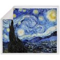 thumbnail image 2 of Van Gogh The Starry Night Gifts for Women Men Mom Kids Adults Birthdays Soft Cozy Sherpa Blanket Throw for Van Gogh Lovers Decor Couch Bed Sofa Chair 50"x60", 2 of 7