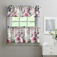 thumbnail image 2 of Kitchen Curtains and Valance Set 24 Inch Tier Pioneer Colorful Floral Curtains Small Drapes for Cafe Living Room Bathroom Farmhouse 3 Pieces Set Rod Pocket, 2 of 6