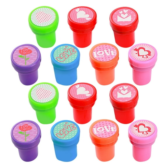 20 Pcs Love Seal Self Inking Stamps Postage Child