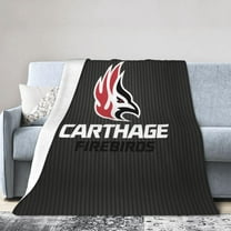 Carthage Aa College Logo Fleece Blanket, Very Soft Microfiber Flannel Blanket for Couch Warm and Cozy for All Seasons