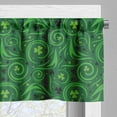 thumbnail image 3 of Ambesonne Abstract Green Window Valance, Irish Swirl Shamrock, 54" X 18", Green Emerald, 3 of 5