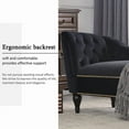 thumbnail image 4 of 58" Upholstered Chaise Lounge with Left Armrest, Button Tufted Lounge Sofa with Storage, Indoor Velvet Lounge Chair with Solid Wood Legs for Bedroom, Living Room and Office, Black, 4 of 11