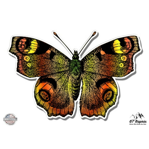 Buttefly Beautiful Orange - 3" Vinyl Sticker - For Car Laptop I-Pad Phone Helmet Hard Hat - Waterproof Decal