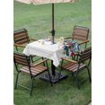 thumbnail image 3 of Outdoor Tablecloth with Umbrella Hole and Zipper, Boho Flowers Square Table Cloth 54x54 Inch Waterproof Tablecloth, Bohemian Abstract Floral Vintage Wood Plank Picnic Table Cover for Patio Camping, 3 of 7
