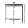 thumbnail image 4 of DecMode Half-Round Shape, Solid Pine Wood, Classic and Traditional Console Table, 32"W x 12"L x 32"H, Light Brown with Whitewash/Neutral Finish, 4 of 12