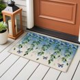 thumbnail image 5 of Rectangle Area Rug 2x3ft,Blossom Flower Country Foliage Washable Carpet Non-Slip Runner Accent Rugs Indoor Floor Mat for Bedroom Living Room Decor,Green Leaf Retro Linen, 5 of 9