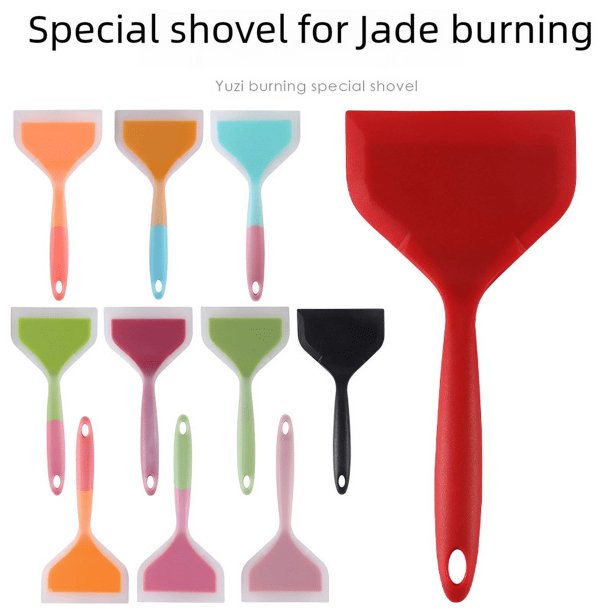 Espátula de silicona Espátula antiadherente Espátula de jade para cocinar Espátula gruesa para quemar huevos Espátula para freír Espátula para turrón Herramientas de cocina