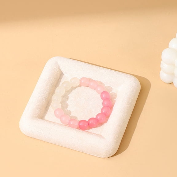 1 pc Velvet Jewelry Tray Display Tray Square White 12x12x2cm