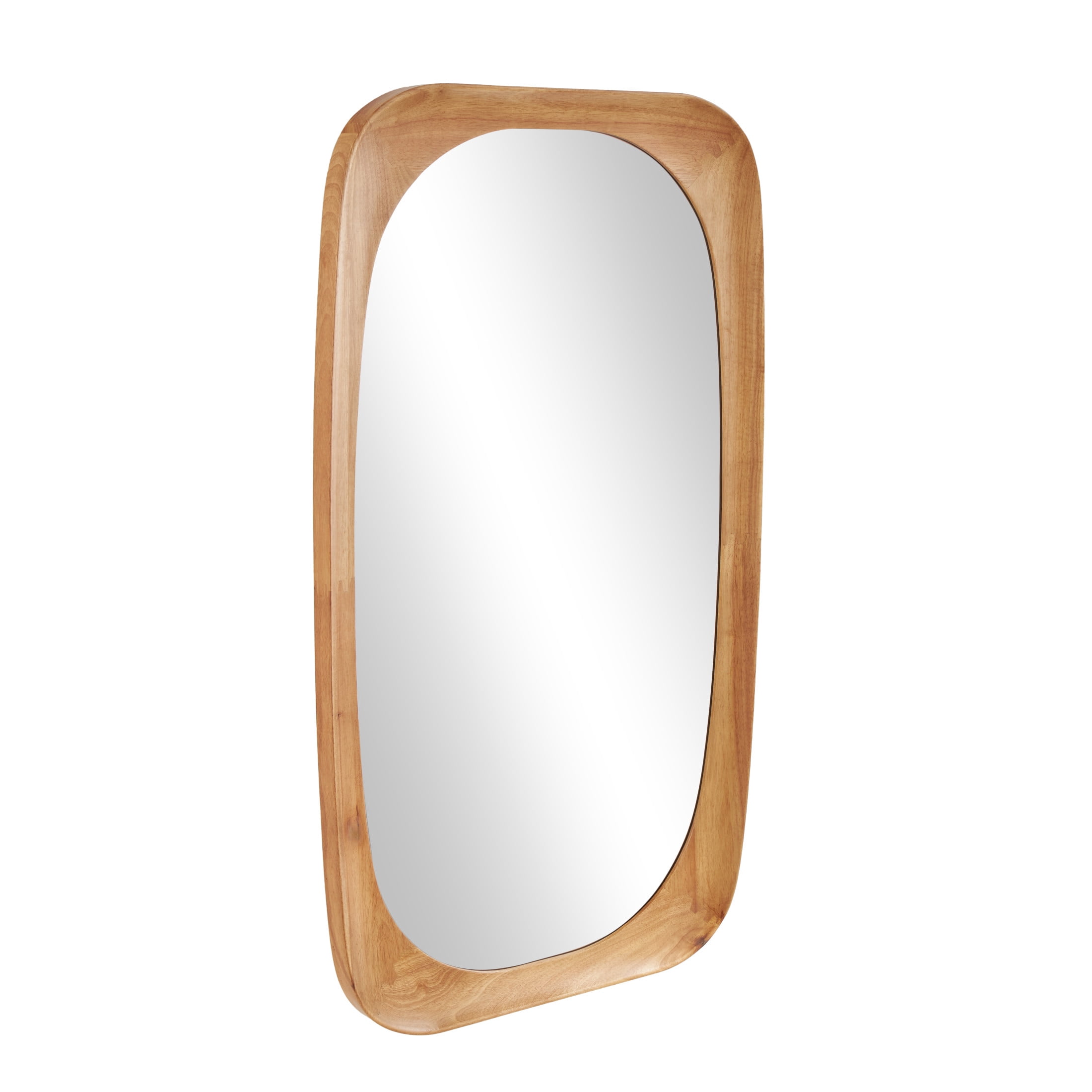 DecMode 28" x 47" Brown Oval Wall Mirror