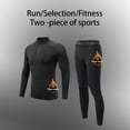 thumbnail image 3 of Qarigey Ropa deportiva para hombre, traje deportivo para correr y hacer ejercicio, traje térmico transpirable cálido, chándal con cremallera Pijama Negro L, 3 of 6