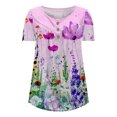 thumbnail image 4 of Birdeem Mode Femmes Été T-Shirt Imprimé Ample Col Rond Manches Courtes Blouse Décontractée, 4 of 6